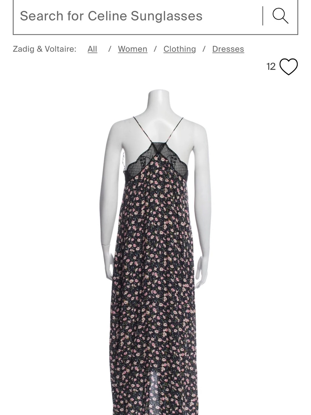 Zadig & Voltaire Black Floral Slip Dress with Pink Accents - Picture 3 of 8